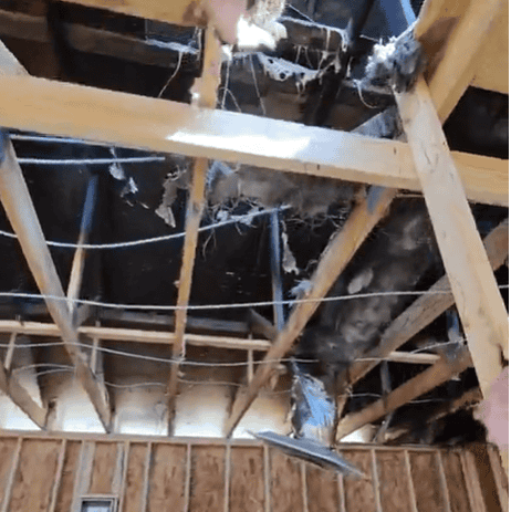 Lightning and power surges can cause hidden fire damage in roofs.